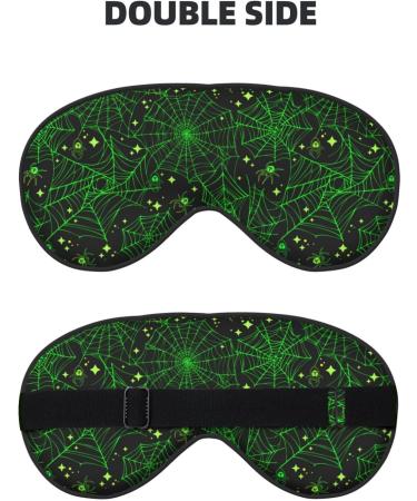 Shop Green Bright Web Spiders Sleep Mask - Adjustable Double-Sided Soft Eye Covers for Perfect Shading & Reduced Eye Edema - International Shipping Available - Buy Online on GoSupps.com