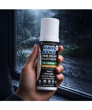 Hempvana Roll On Cold As Ice Platinum Fast Pain Relief for Knees Neck Hips Shoulders Back + Arthritis Pain Relief w/Hemp Seed Oil AS SEEN ON TV Cooling Menthol - Buy Online on GoSupps.com