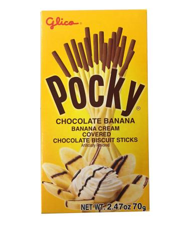 Pocky Cream Covered Biscuit Sticks 2.47 oz per Pack (Banana, 3 Pack)