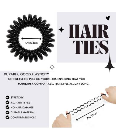 Muior 17 Pack Spiral Hair Ties - No Crease Elastic Coils for Women and Girls - Vibrant Colors - Perfect for Ponytails and Updos - Buy Online on GoSupps.com