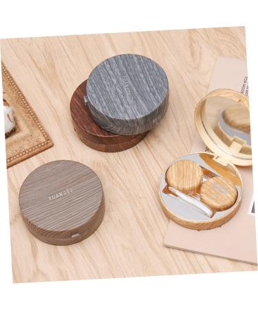 Shop Healvian Dark Eye Contact Lens Container Suitcase - Cleaning Kit & Storage Set with Twizzer & Solution | Perfect for Girls - Eco-Friendly Bamboo & Wood Design - Buy Online on GoSupps.com