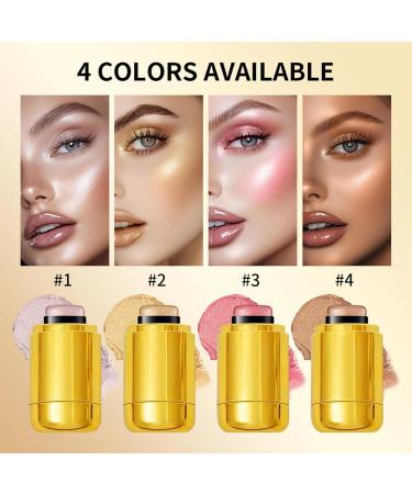 Rotating Highlight Stick Pocket Blush Stick 3-in-1 Buildable Natural Pearlescent Blush Highlighter Contour Beauty Stick for Cheeks Eyes and Lips Non-Greasy Lasts All Day Easy to Use (3# 5.3g) - Buy Online on GoSupps.com