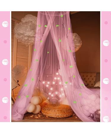 Glow in The Dark Unicorn Bed Canopy - Pink Fluorescent Mosquito Net for Girls Bedroom, Kids & Babies - Buy Online on GoSupps.com