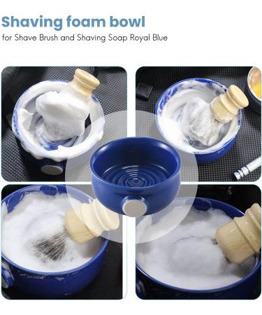 Dasertoe Ceramic Men's Shaving Mug - Wide Opening Bowl for Brush & Soap - Royal Blue - Buy Online on GoSupps.com