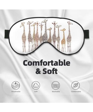 Shop Cute Cartoon Giraffe Print Unisex Sleeping Eye Mask - Soft Adjustable & Light Blocking for Better Sleep - Buy Online on GoSupps.com