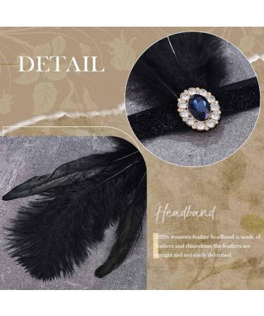 Handcess 1920s Feather Flapper Headband Black Feather Crystal Headband Women's Vintage Flapper Headpiece 20's Theme Cocktail Hair Accessories for Costume Prom Carnival Theme Party - Buy Online on GoSupps.com