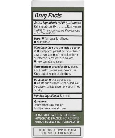 Jackson's #5 Cell Salt Kali mur 6X (500 Pellet Bottle) Certified Vegan Lactose-Free Schuessler Tissue Salt Kali muriaticum 6X - Buy Online on GoSupps.com
