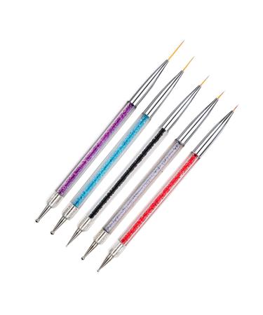 Waldd 5 Pieces Nail Art Liner Brushes  UV Gel Painting Nail Design Brush Pen  Nail Dotting Painting Drawing Pen 5//7/9/11/13 mm Multi-colored - Buy Online on GoSupps.com