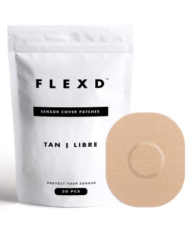 Flexd - Freestyle Adhesive Patches (30 Pcs) - Libre Adhesive Patch Covers for CGM - Tan