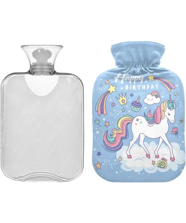 Birthday Magical Unicorn Hot Water Bottle with Cover - 1L Soft Warm Comfort for Neck Shoulders & Winter Relaxation - Buy Online on GoSupps.com