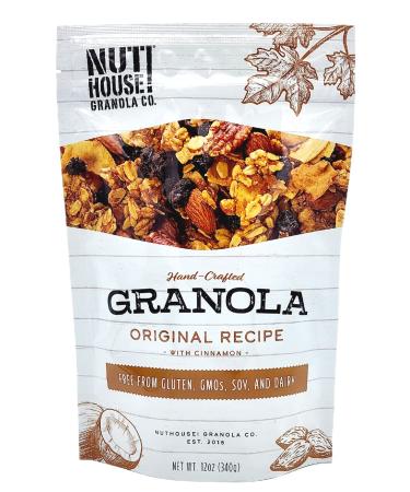 NutHouse! Premium Original Recipe Granola - Gluten-Free, Non-GMO, Kosher | Vegan & Soy-Free | 12 oz. Bag (3-Pack) - Buy Online on GoSupps.com