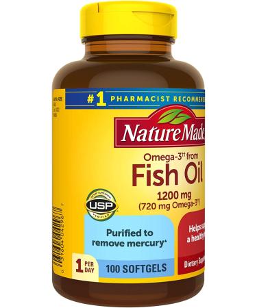 Nature Made Fish Oil 1200mg One Per Day | 100 Softgels Omega 3 Supplement for Heart Health - Buy Online on GoSupps.com