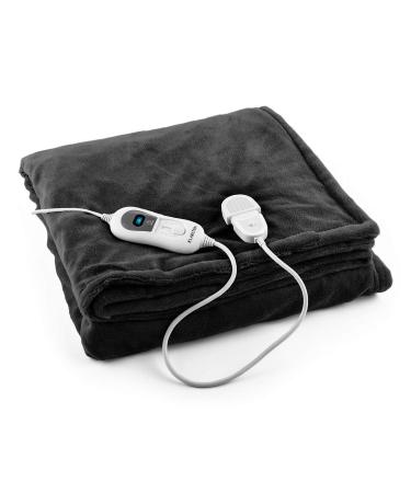 Klarstein XL thermal blanket 120 W heating blanket with automatic switch -off cuddly ceiling for the bed sofa & camping large energy -saving & washable blanket electrical 180x130 cm 180 x 130 cm black