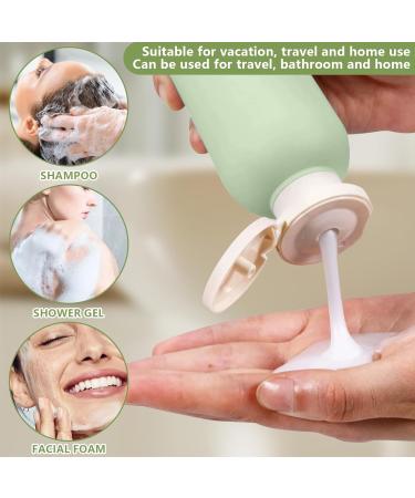 Boutihao 4-Piece Hinged Lid Cream Bottle Set | Refillable Travel Lotion Containers (200ml Green) - Ideal for Shampoo & Creams | International Shipping Available - Buy Online on GoSupps.com