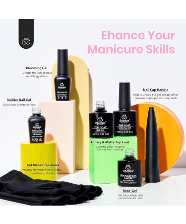 Beetles 52 Pcs Gel Nail Polish Kit with UV LED Light Starter Set - 32 Colors Glitter Christmas Gel Polish Set with Nail Dryer and Base Top Coat for Nail Art - Buy Online on GoSupps.com