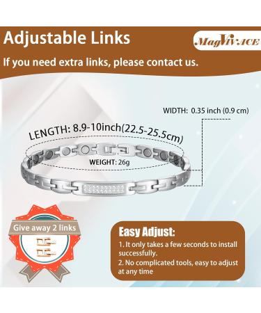 EnerCoppeX Magnetic Ankle Bracelet for Women Stainless Steel Lymph Detox Anklet 3500 Gauss Effective Magnet (SAC-1234SDW) - Buy Online on GoSupps.com