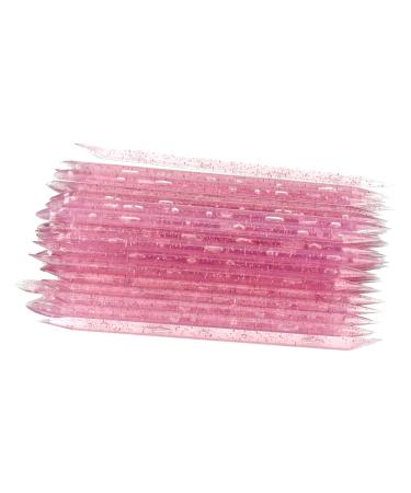 50 Pcs Crystal Cuticle Sticks Double Heads Cuticle Pushers Sticks Remover Nail Art Manicure Pedicure Tools (Pink)