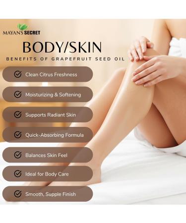 Mayan's Secret 100% Pure Grapefruit Seed Oil Premium Quality/Undiluted/Refined Cold Pressed Carrier Oil /4 fl oz Glass bottle - Buy Online on GoSupps.com