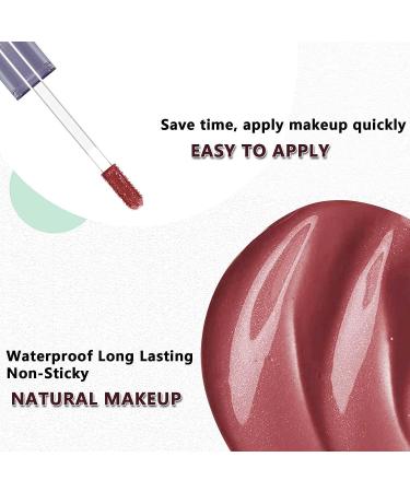 Hydrating Nude Glitter Lipgloss - Lightweight & Long Lasting Plumping Moisturizing Lip Stain for Girls | Waterproof Non-Sticky Formula - Red Tinted Natural Glow - Buy Online on GoSupps.com