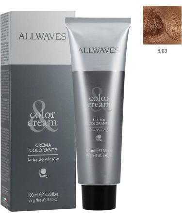  ALLWAVES ALLWAVES Professional Cream Color 8.03 Honey Hair Color 100 ml - Buy Online on GoSupps.com