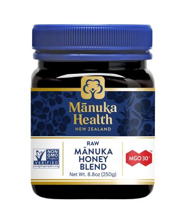 Manuka Health, MGO 30+ Raw Manuka Honey Blend, 100% Pure New Zealand Honey, 8.8 oz (250g), Non-GMO Verified 8.8 Ounce (Pack of 1) Standard Packaging