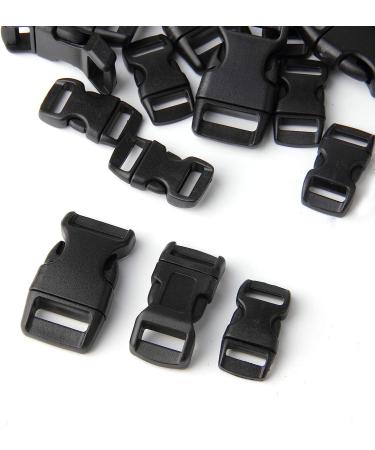 60pcs Black Plastic Contoured Side Release Buckles for Paracord Bracelets - 5/8, 1/2, 3/8 inch (20 Each) - Buy Online on GoSupps.com