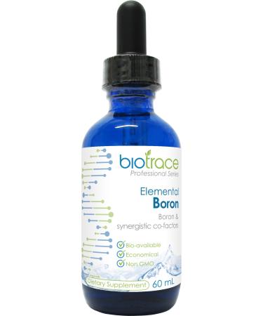 Boron Supplement Liquid Concentrated with 72 Trace Minerals Ionic Drops ( BioTrace Elemental Boron ) for 60-day Supply in 2.03 Fl Oz Small Travel Size