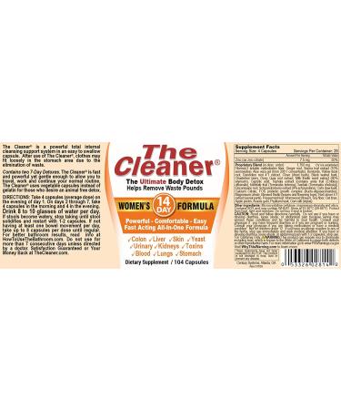 Century Systems The Cleaner - Women's Formula 104 Capsules | 14 Day Detox Cleanse for Women | 104 Count - Buy Online on GoSupps.com