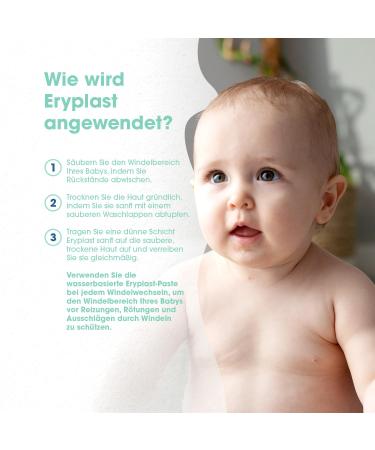 E45 Eryplast Paste 125g - Water-Based Baby Diaper Cream | Soothes & Protects Skin from Diaper Rash | Hypoallergenic & Pediatric Tested - Buy Online on GoSupps.com