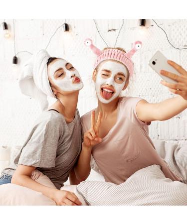 Headband for Washing Face Spa Skincare Headband Palm and Snail Makeup Headbands Cute Face Wash Headband Elastic Headband for Washing Face Shower Sports Beauty Skincare (Pink) - Buy Online on GoSupps.com