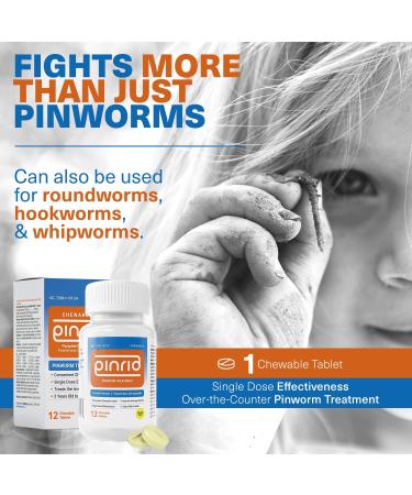 Pin-Rid Pills for Pinworms | Pyrantel Pamoate 250 mg | Made in USA | Dewormer | for Pinworm  Hookworm  & Whipworm| Fast Acting Pinworm Medicine | Family Size (for 2 yrs & Up) | 12 Chewable Tablets - Buy Online on GoSupps.com