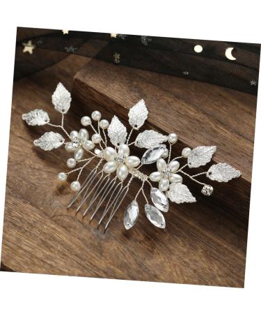 FRCOLOR Bridal Hair Accessories Bridal Headpieces for Wedding Hair Accessories for Prom Diamond Hair Accessories Silver Clips for Hair Wedding Pearls Hair Comb Floral Hair Clip Zinc Alloy - Buy Online on GoSupps.com