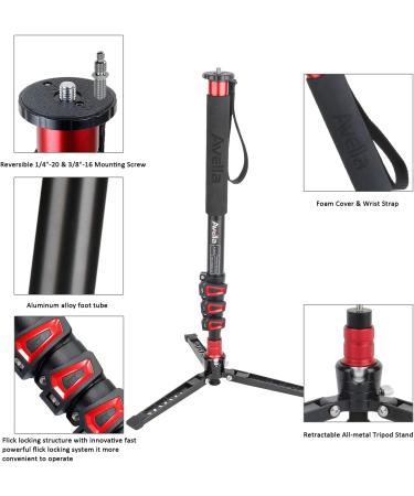 Avella A324D Aluminum 67 Inch Camera Monopod - Professional Telescopic Video Monopod with Tripod Base for DSLR Cameras - Buy Online on GoSupps.com