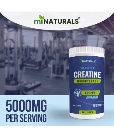 miNATURALS Creatine Monohydrate Powder by miNATURALS -350 Grams - 100% Pure Unflavoured Micronized Powder Helps Increase Lean Muscle Mass for Bodybuilding - Buy Online on GoSupps.com