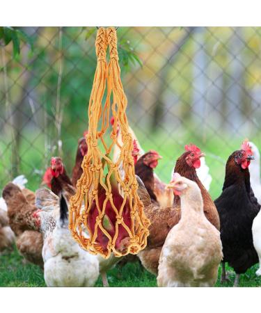 SEWOART 3pcs String Parrot Hooks Poultry Feeder Bags Hanging Feeder for Hens Net Bag Mesh Chicken Feed - Buy Online on GoSupps.com