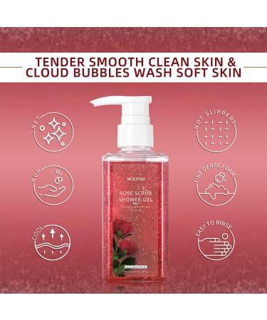 Buy 2-in-1 Body Wash & Body Scrub Rose - Gentle Exfoliating Deep Cleansing for Acne & Dead Skin - Brighten & Moisturize Skin (11.3 fl. oz) | Shop Internationally - Buy Online on GoSupps.com