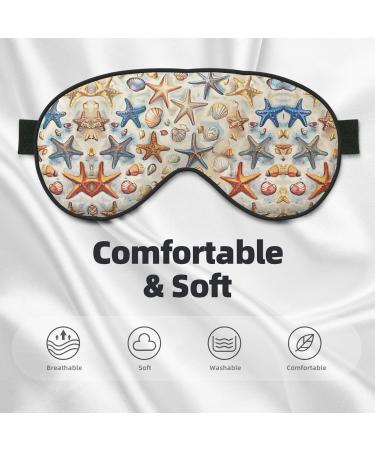 Starfish & Seashell Eye Mask - Unisex Soft Travel Sleep Shade for Yoga & Shift Work - Buy Online on GoSupps.com