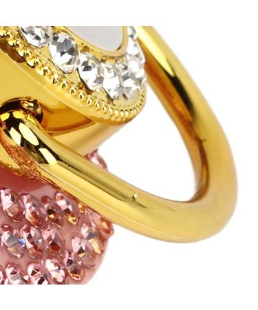 Ergonomic Golden Baby Pacifier Set with Rhinestones - Low Friction Stylish Home Use (Letter E) - International Shipping Available - Buy Online on GoSupps.com