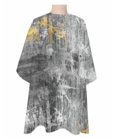 Black Yellow Abstract Farmhouse Graffiti Art Barber Cape - Salon Hair Cutting Cape for Women Men Kids Adults Haircut Cape with Adjustable Elastic Neckline Hairdressing Stylist Cape Gown Accessories 1 piece 55x63 Inch Black