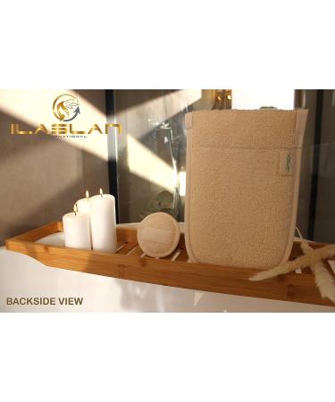 Loofah Exfoliating Body Scrubber & Face Pad Set - Dual Sided for Men and Women - Bath Sponge for Shower - Natural Feel (1 Pack) - Buy Online on GoSupps.com
