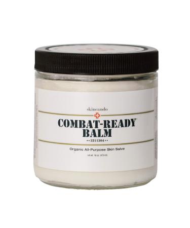 Combat Ready Skin Balm 8oz by Skincando   All Natural - Intensive Moisturizer   Skin Cream - Organic ingredients   Apricot Kernel Oil   Grapefruit Seed Extract   Black Spruce - Black tea Moisturizer