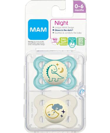 Night Pacifier 0-6 months (2 pack) Boy Baby-Boy Animal Print - Buy Online on GoSupps.com