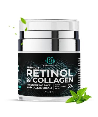 Retinol Cream for Face & Neck - Collagen Moisturizer Anti-Aging Day & Night Cream with Hyaluronic Acid - Made in USA - Buy Online on GoSupps.com