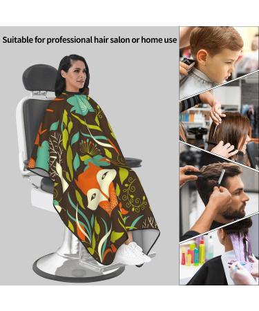 Professional Haircut Cape - Fox Flowers Hairdressing Salon Cape with Adjustable Snap Closure | International Shipping Available - Buy Online on GoSupps.com