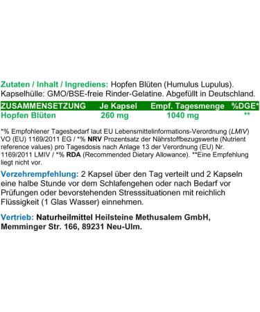 Buy Pure Hop Flower Capsules (240 pcs) - Natural Relaxation & Menopause Harmony | Hops Powder 350mg - No Additives - Fast International Shipping - Buy Online on GoSupps.com