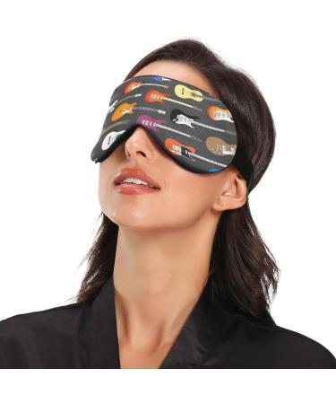 WELLDAY Colorful Guitars Sleep Mask - Soft Comfort Eye Shade Cover for Men Women - Adjustable Strap, Blockout Light - Buy Online on GoSupps.com