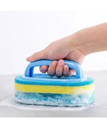 2pcs Household Cleaning Tools Sponge Cleaning Brush with Handle for Daily Use in Kitchen - Buy Online on GoSupps.com