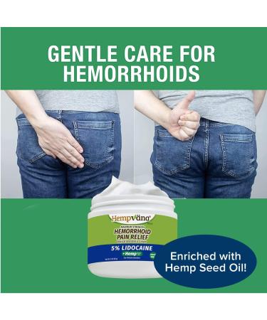 Hempvana Hemorrhoid 5% Lidocaine Pain Relief Cream AS-SEEN-ON-TV Relieves Itching Throbbing and Burning Discomfort Caused by Hemorrhoids Enriched w/ 100% Hemp Seed Oil Non-Greasy Odor-Free 3oz - Buy Online on GoSupps.com