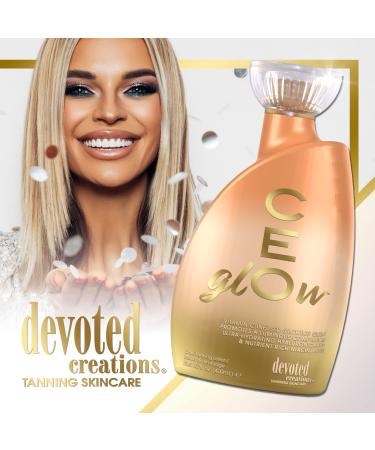 Devoted Creations CEglOw Dark Tanning Lotion - Vitamin C & Hyaluronic Acid for Luminous Skin | 13.5 oz - International Shipping Available - Buy Online on GoSupps.com