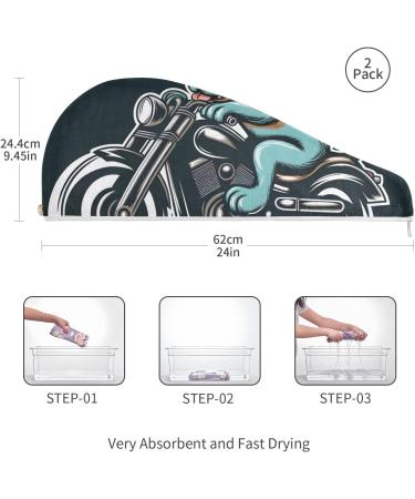 Cool Dog Hair Towel 2 Pack - Super Absorbent Quick Dry Hair Turbans with Button Twisty Wrap for Women & Girls - Buy Online on GoSupps.com